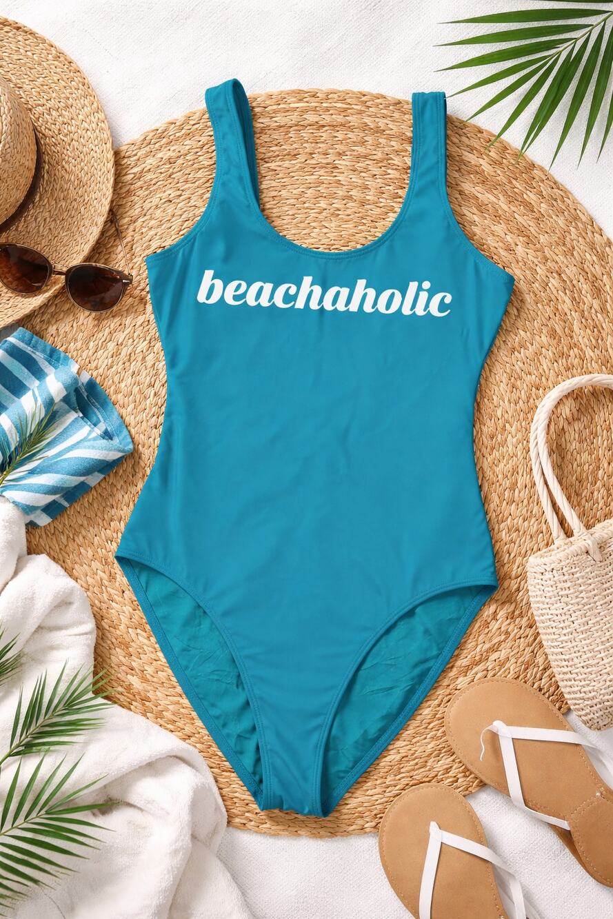 No Boundaries Medium Blue Beachaholic One Piece Swimsuit Spring Break Vacation